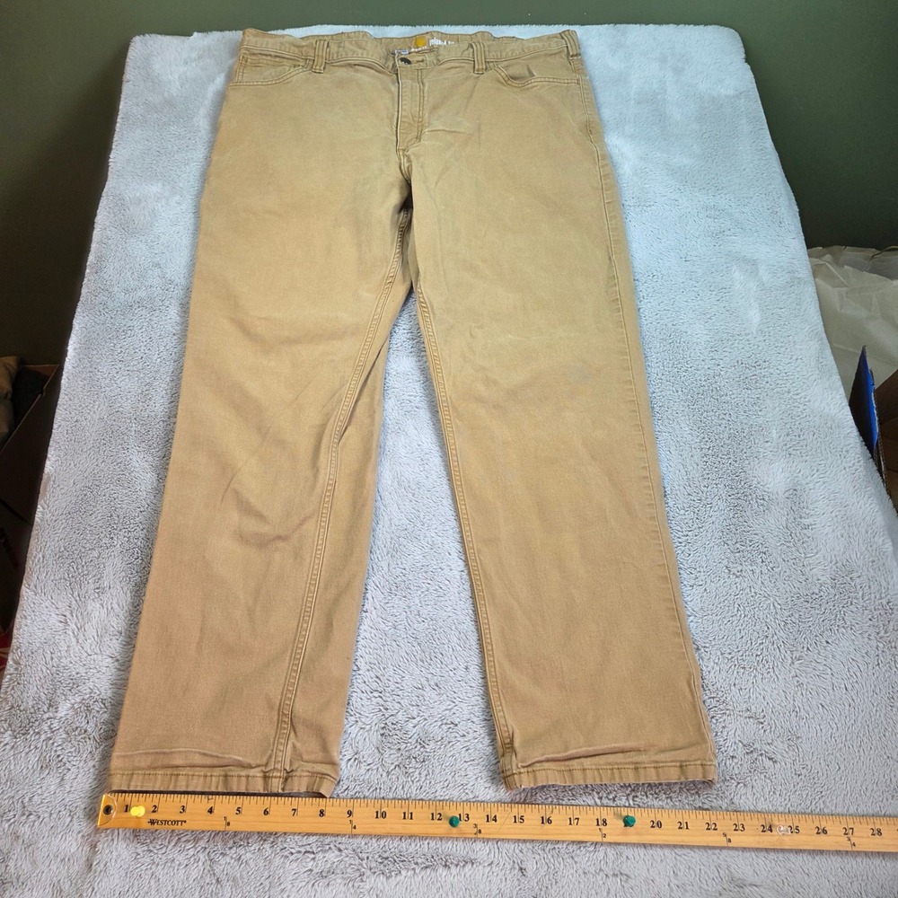Carhartt Relaxed Fit Work Pants Mens 42x32 Canvas Utility Carpenter Pants Tan 80